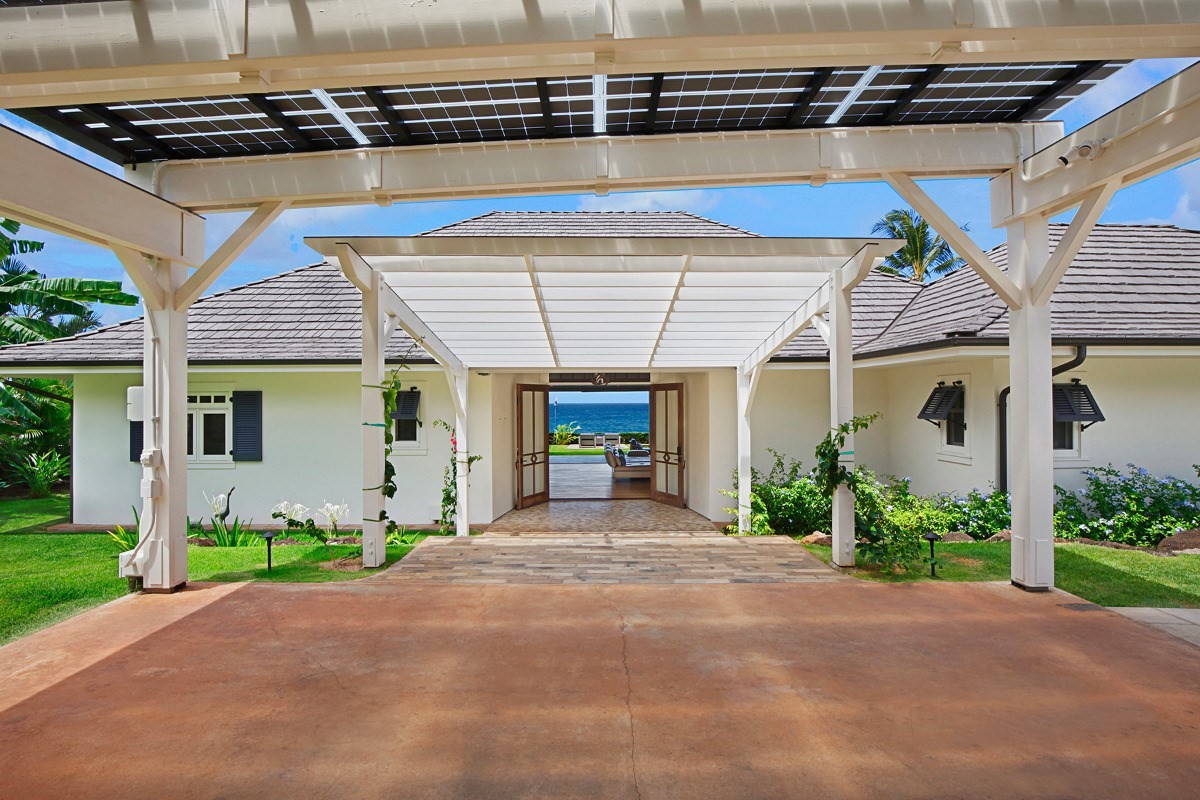 a view of a house with a patio