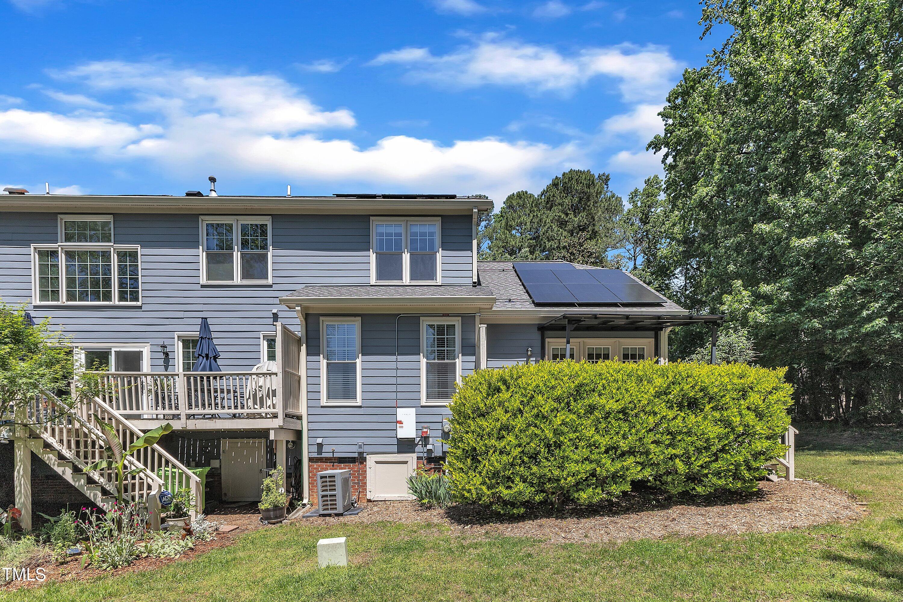 1201 Red Beech Court Raleigh, NC 27614 - Photo 32 of 41 Rear view of home, notice the solar panels!