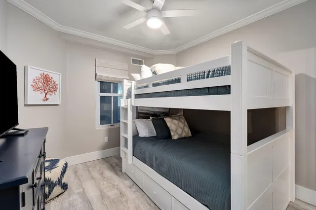 a view of a large building with a large window