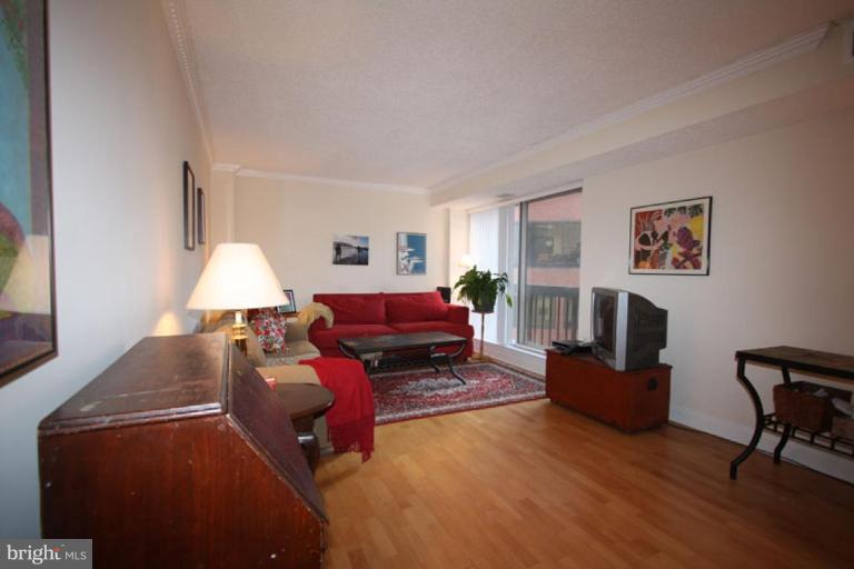 1045 31st Street Northwest, Unit 202 Washington, DC 20007 - Photo 6 of 21 a living room with furniture and a flat screen tv