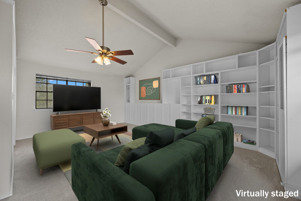1000 West Noton Street Pflugerville, TX 78660 - Photo 29 of 35 a living room with furniture a ceiling fan and a window