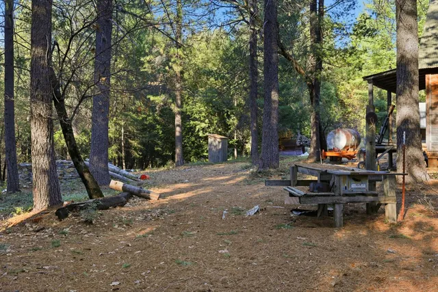 a view of backyard with green space