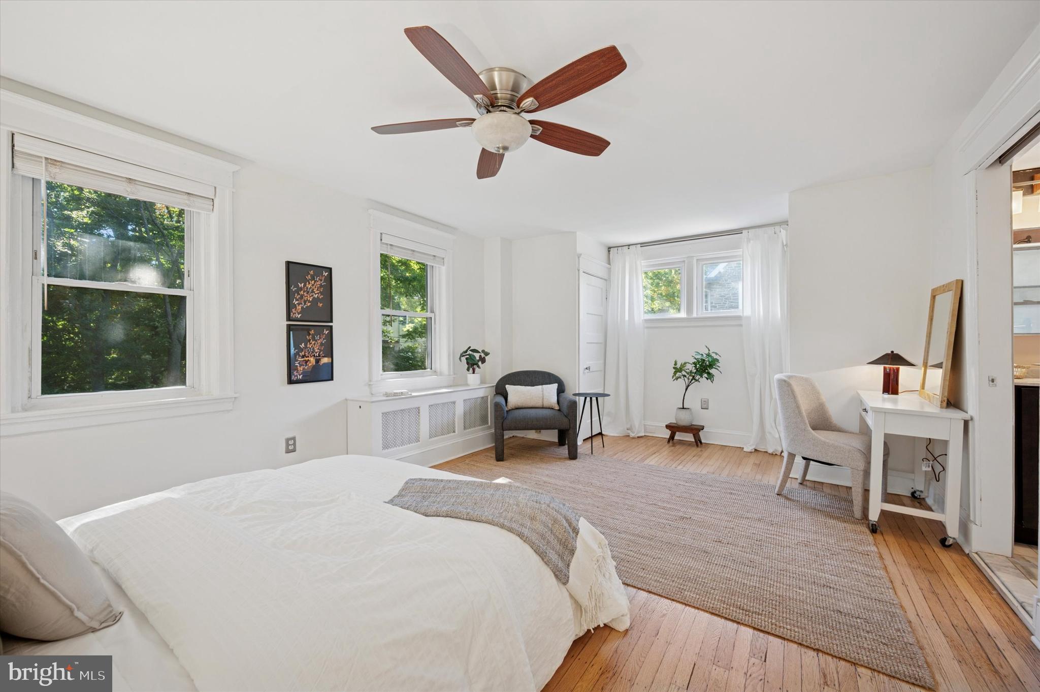 525 Burnham Road Philadelphia, PA 19119 - Photo 14 of 36 a bedroom with a bed and a large window