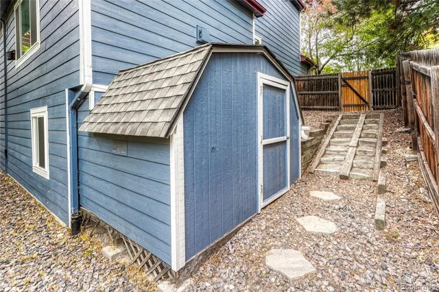 a house view with a backyard