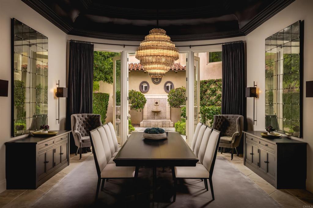 6853 Rancho Valencia Road Rancho Santa Fe, CA 92067 - Photo 6 of 29 a view of a dining room with furniture window and outside view