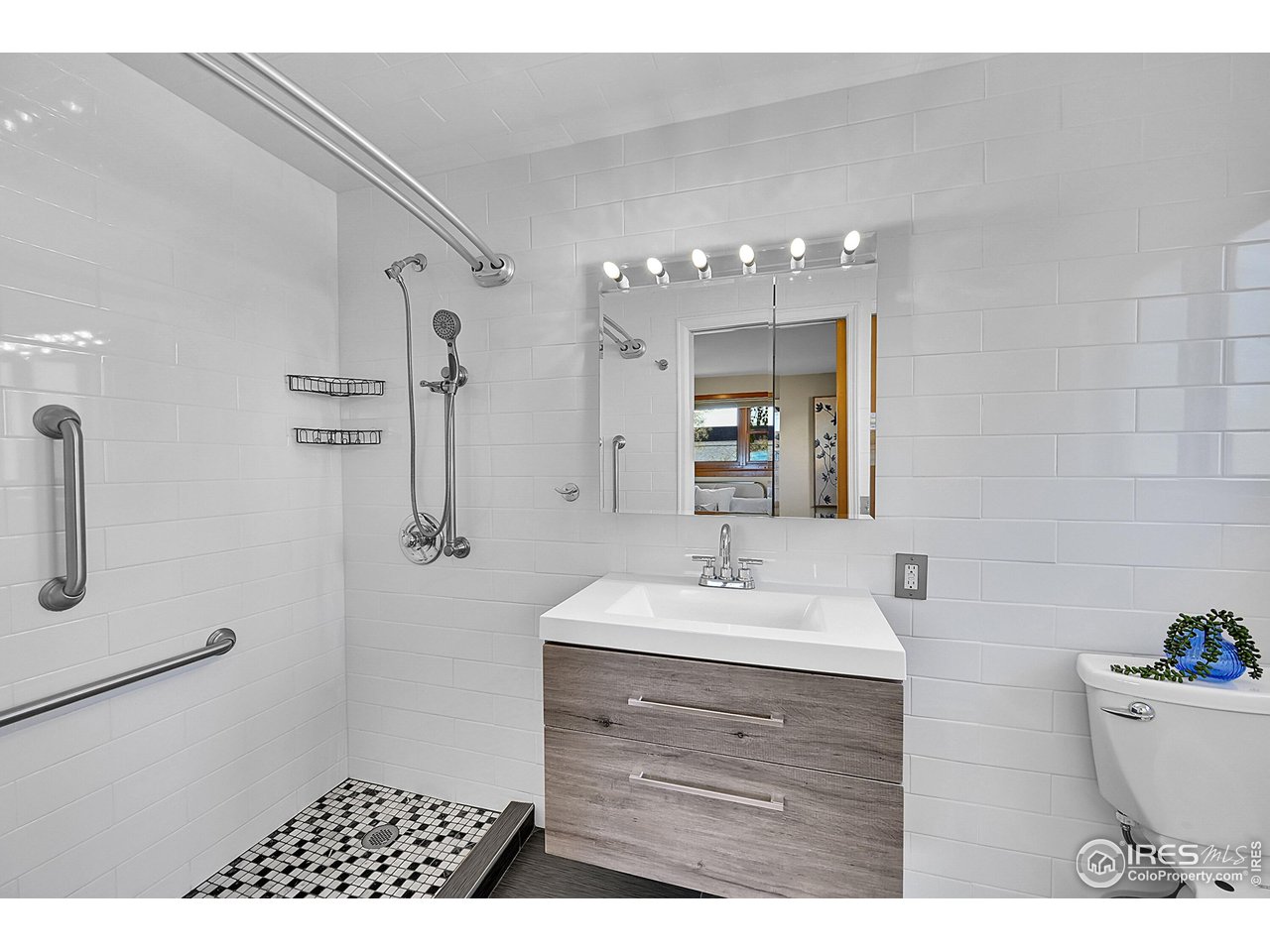 960 Toedtli Drive Boulder, CO 80305 - Photo 23 of 50 a bathroom with a sink a toilet a mirror and shower