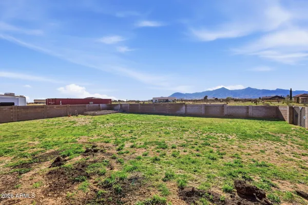 a view of an outdoor space and mountain view
