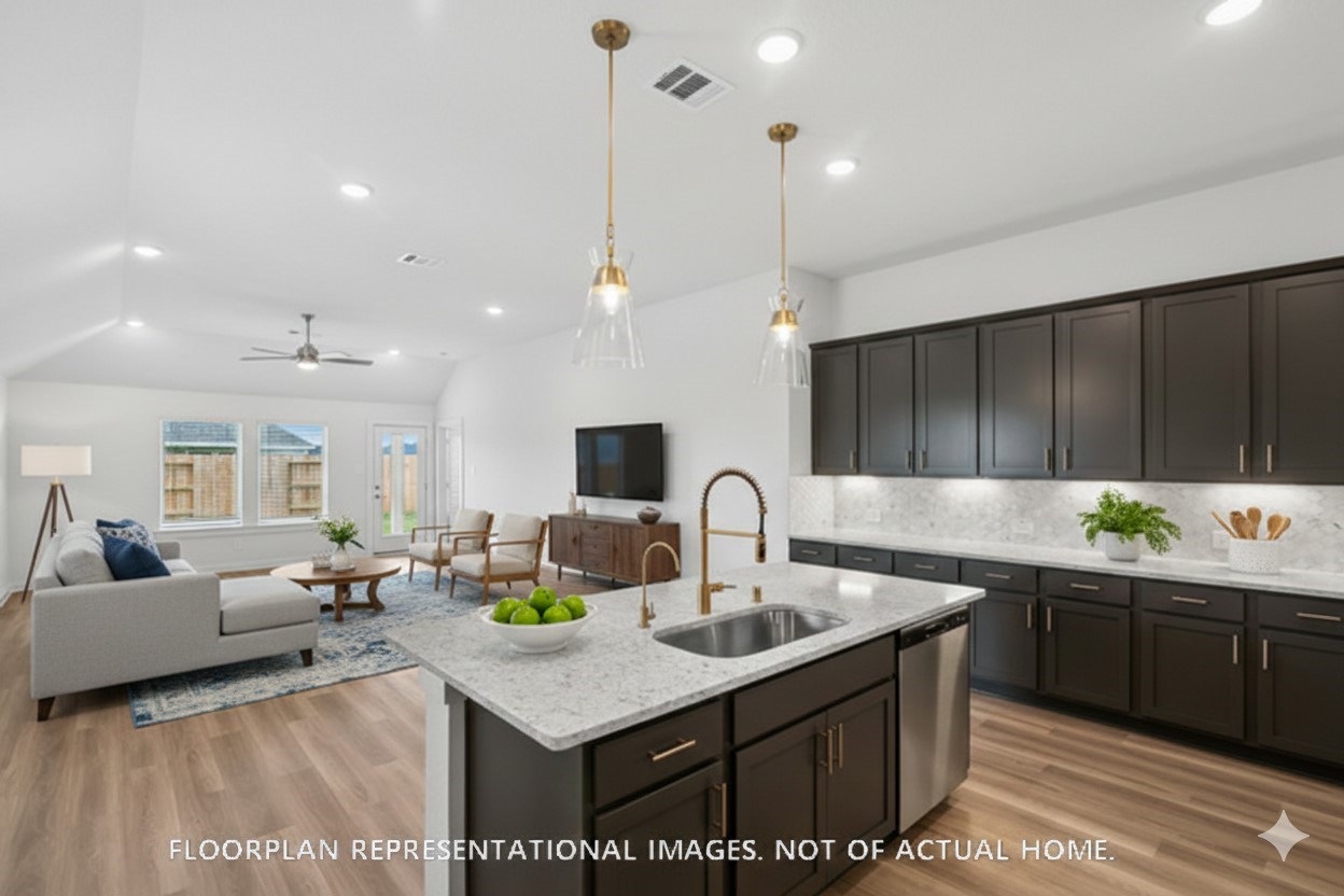 1908 Sleeping Hls Drive Rosenberg, TX 77471 - Photo 5 of 16 a kitchen with sink a counter and chairs