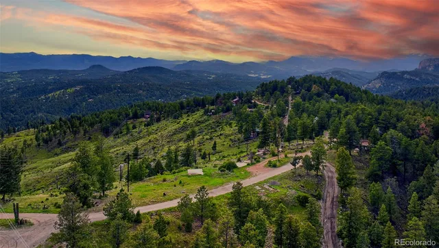 a view of a lush green hillside and houses