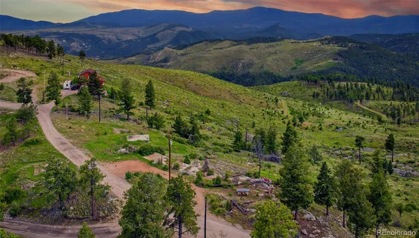 a view of a lush green hillside and houses