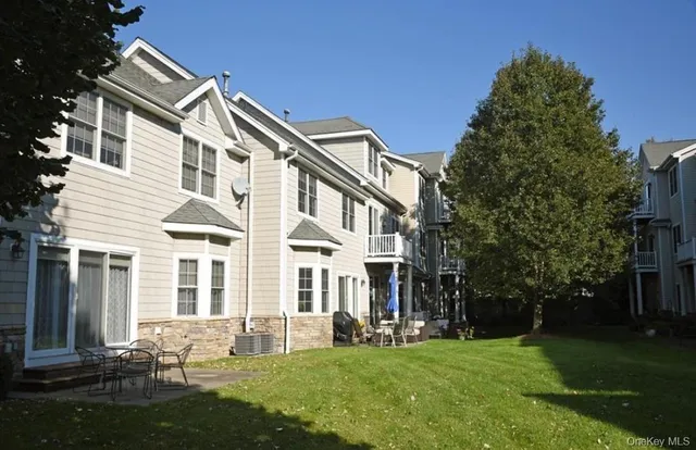 a view of a water with an ocean in the background