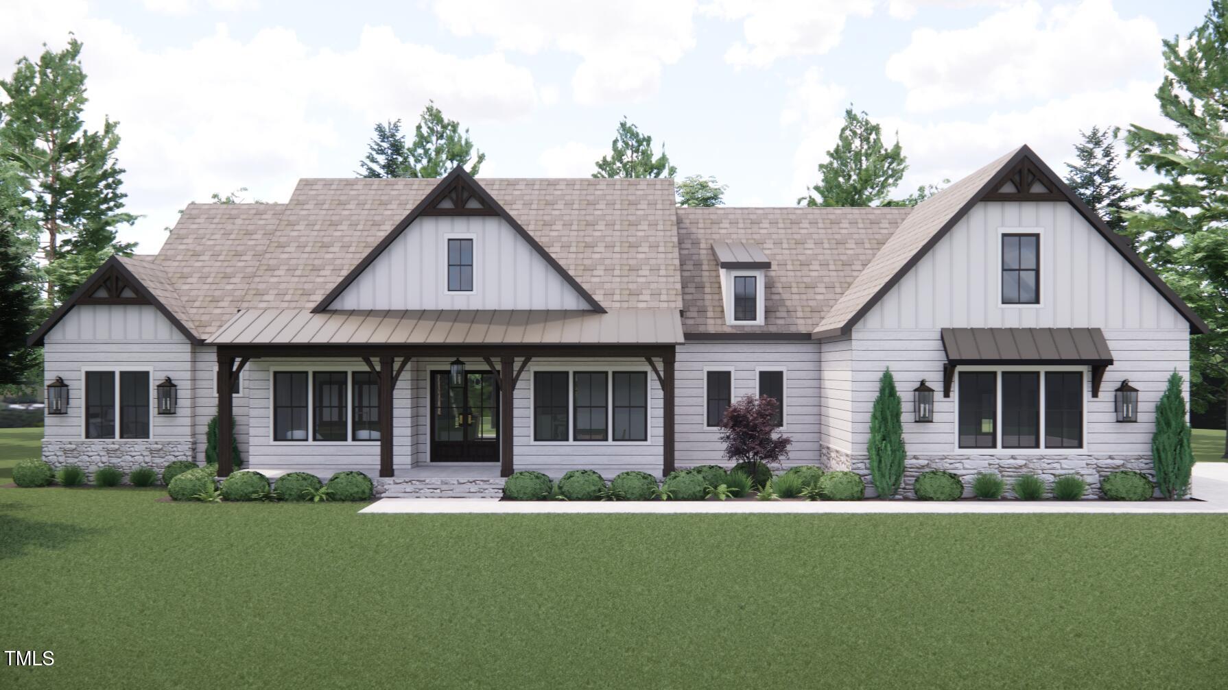 front view of a house with a yard