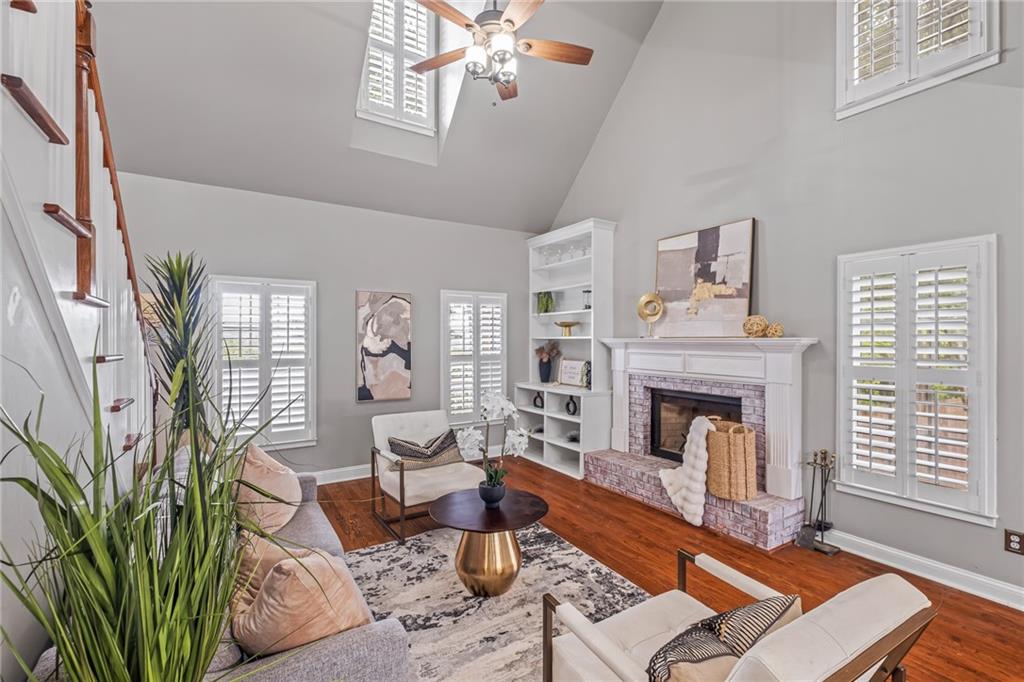 555 Douthit Ferry Road Cartersville, GA 30120 - Photo 10 of 36 a living room with furniture and a fireplace