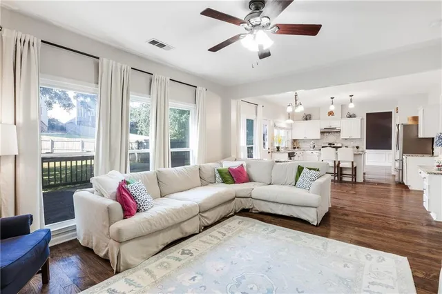 a view of a house with wooden floor