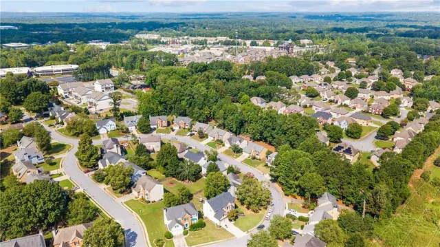 an aerial view of multiple house