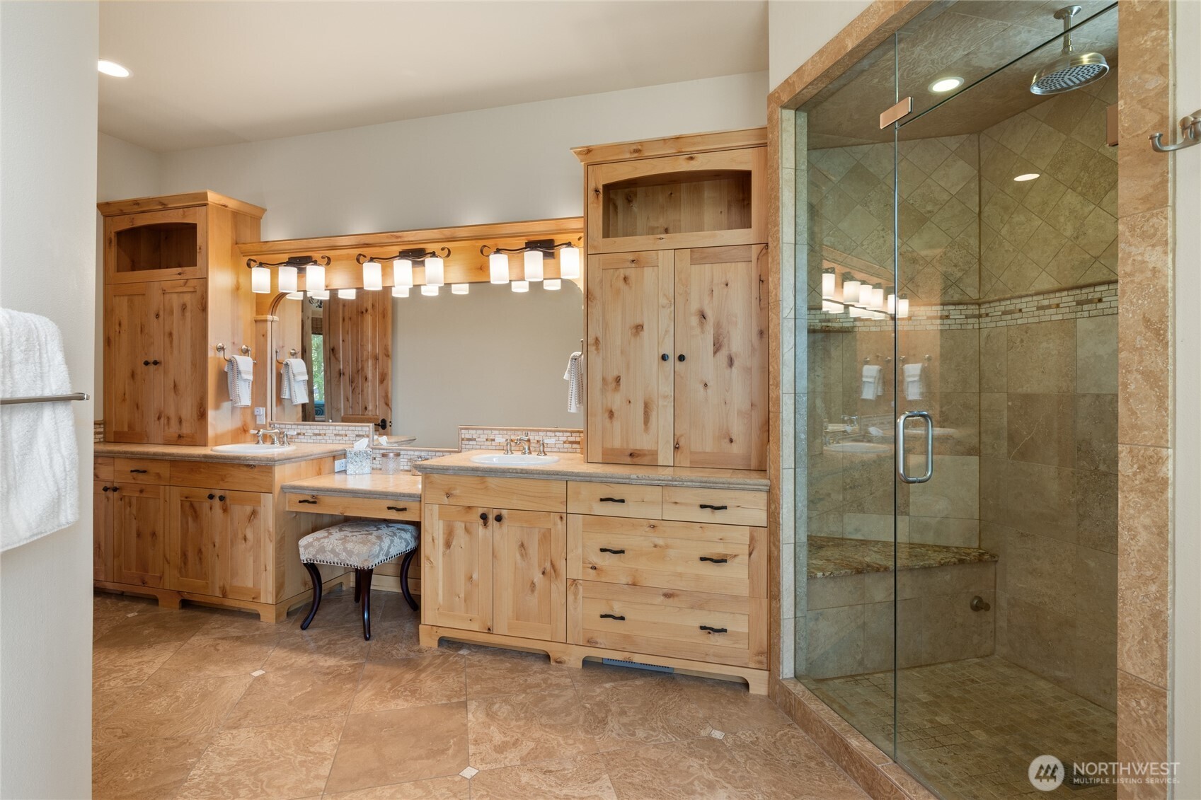 1531 Larkspur Loop Cle Elum, WA 98922 - Photo 19 of 36 a bathroom with a double vanity sink toilet and shower
