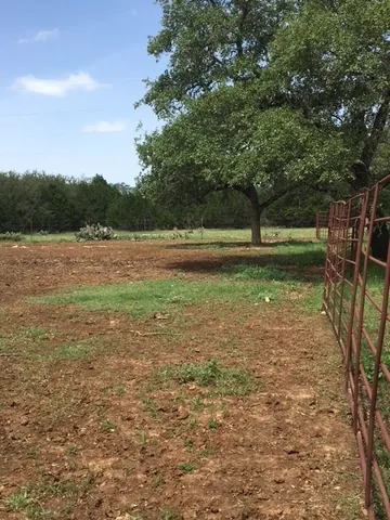 a backyard of a house with lots of green space