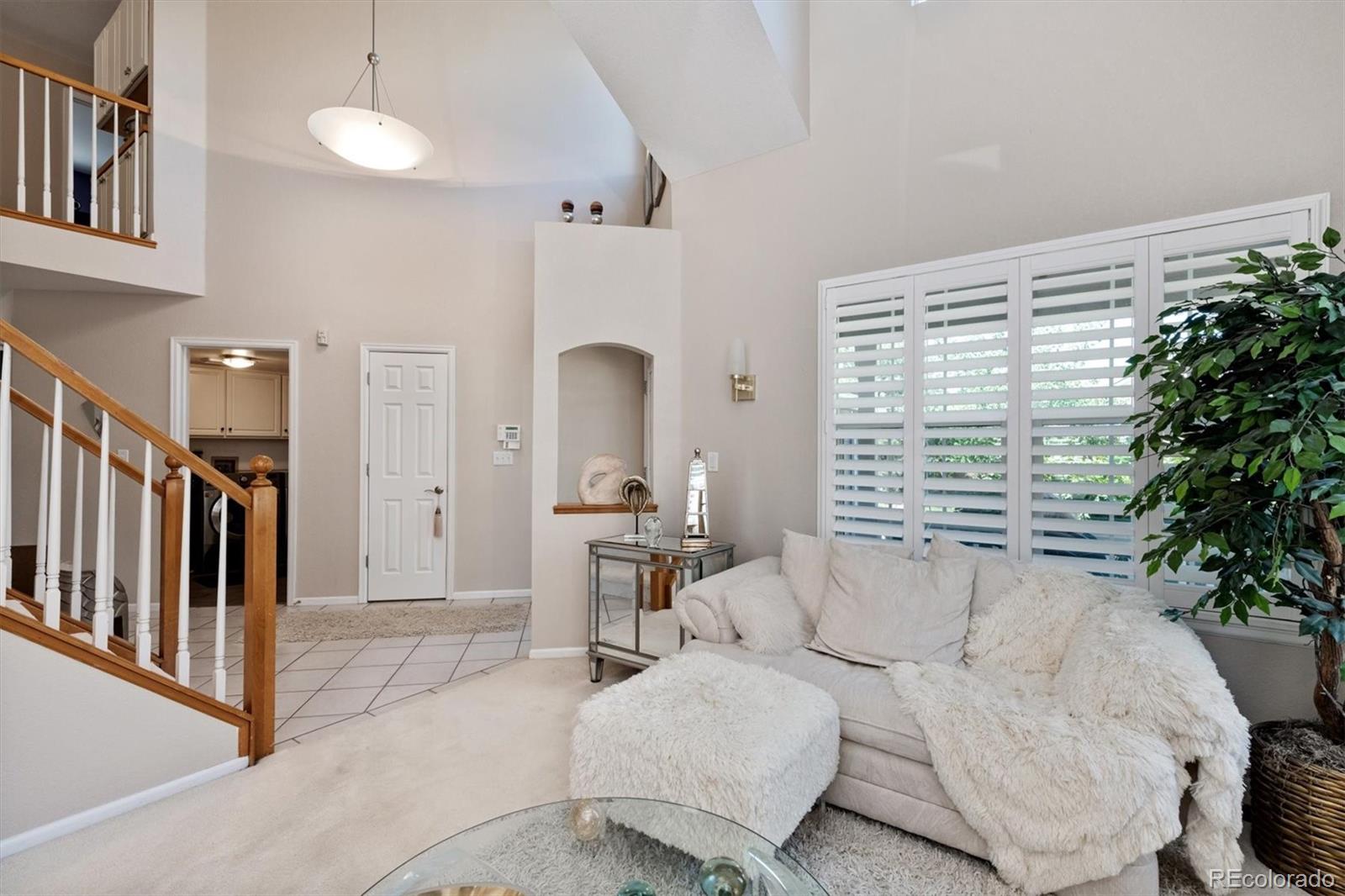 9812 South Spring Hill Place Highlands Ranch, CO 80129 - Photo 3 of 27 a living room with furniture and a potted plant