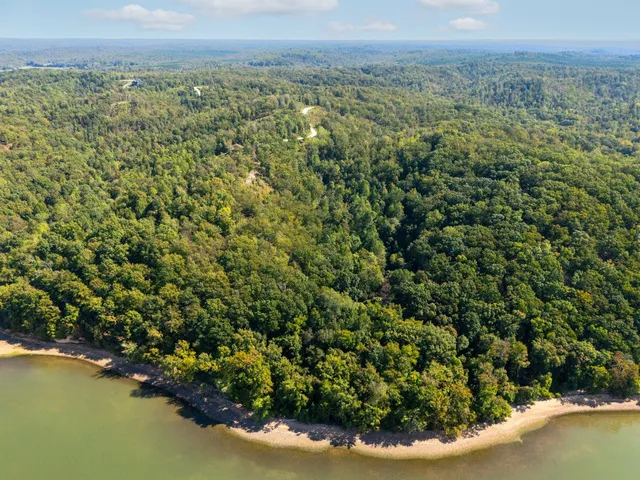 a view of a lake with a mountain