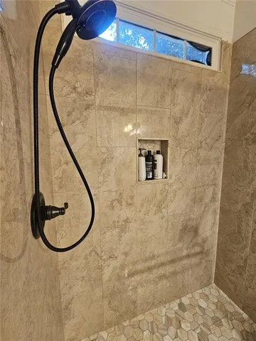 a bathroom with a shower