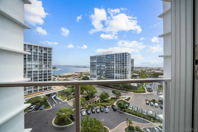 a view of a city with tall buildings