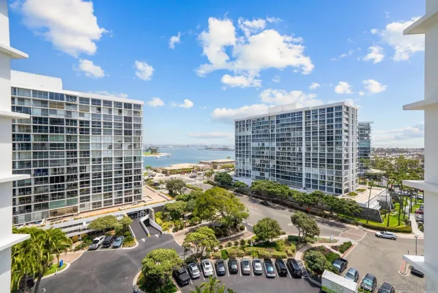 a view of balcony with a potted plant