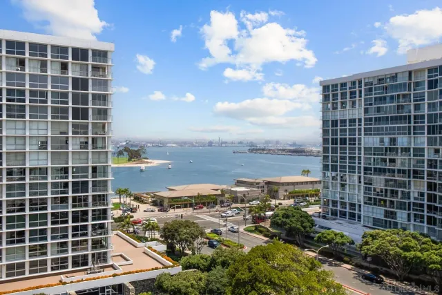 a front view of a multi story building