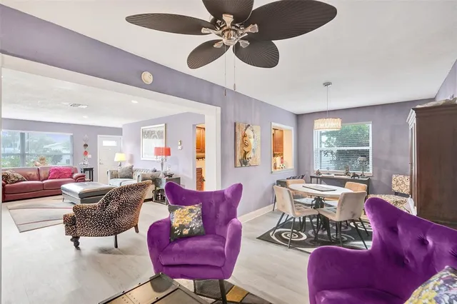 a living room with furniture