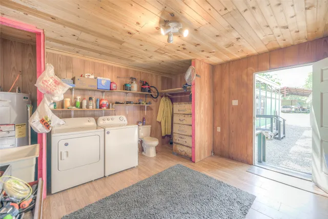 a backyard of a house with seating space