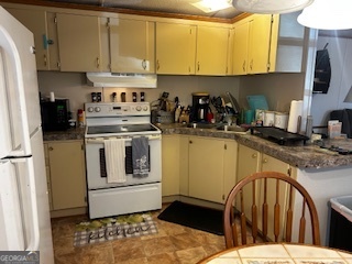 233 Begonia Road Sparta, GA 31087 - Photo 15 of 27 a kitchen with a stove a sink and a refrigerator