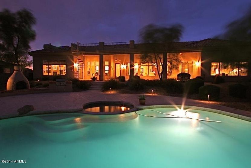 7929 East Chama Road Scottsdale, AZ 85255 - Photo 24 of 30 Back of Home-Twilight