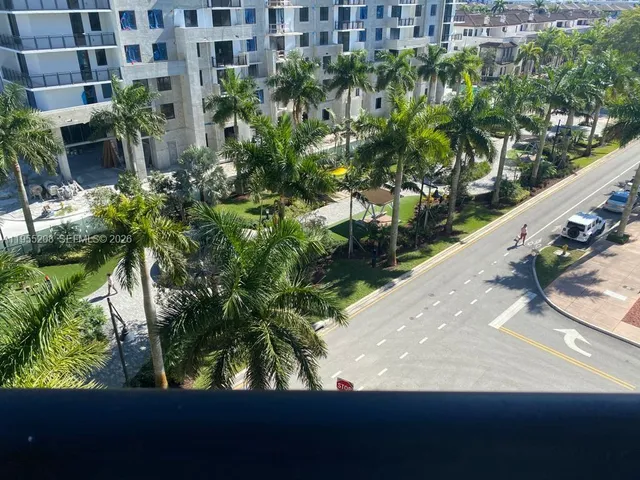 an outdoor space with seating