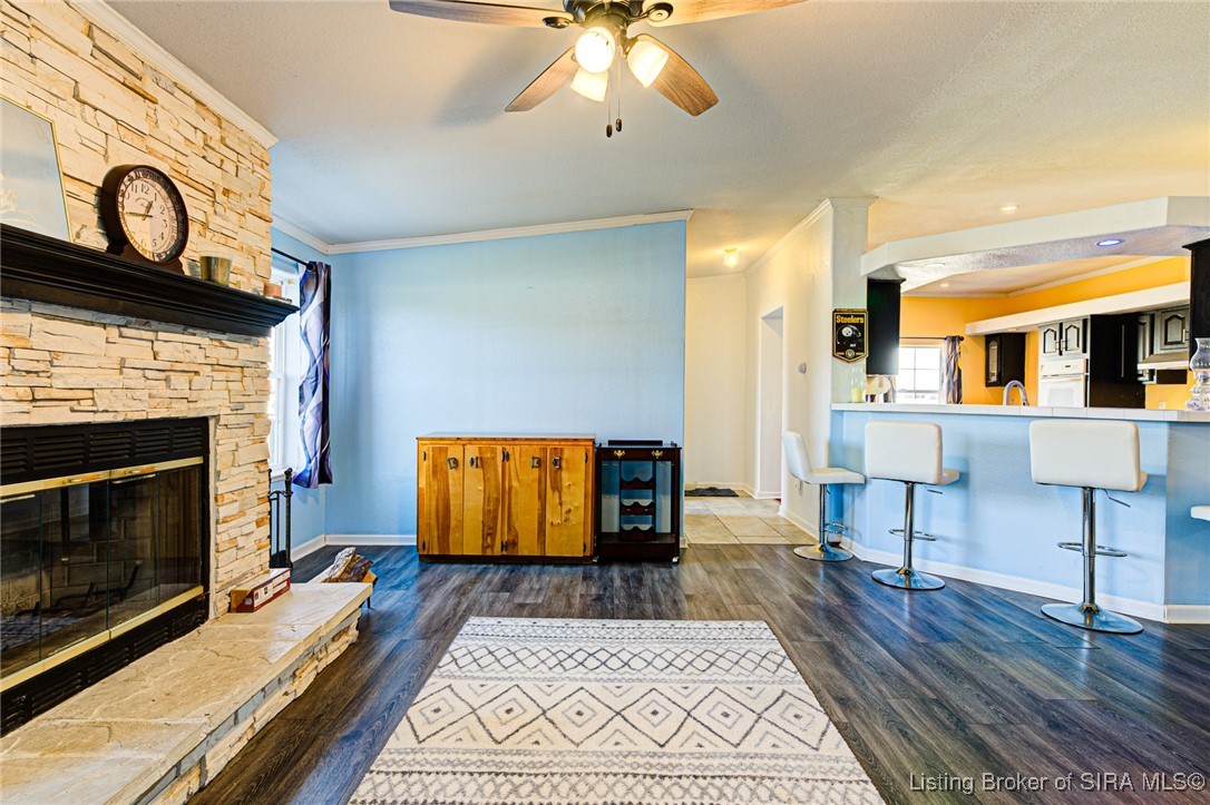 7227 Tunnel Mill Road Marysville, IN 47141 - Photo 13 of 43 Family room with wood-burning fireplace