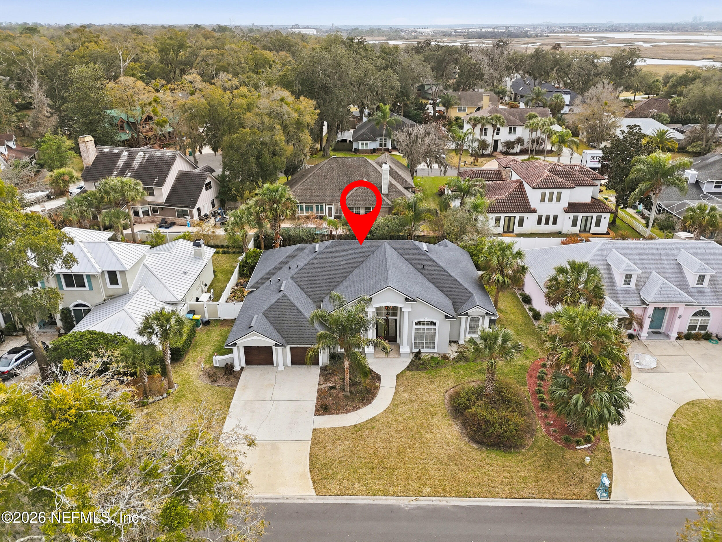 40 Tallwood Road Jacksonville Beach, FL 32250 - Photo 66 of 75 an aerial view of residential houses with outdoor space