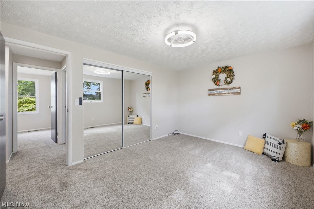 4845 New Road Austintown, OH 44515 - Photo 12 of 40 Spacious primary suite featuring mirrored sliding-door closet with extensive storage, neutral carpet flooring, recessed ceiling lighting, and direct access to the main hallway
