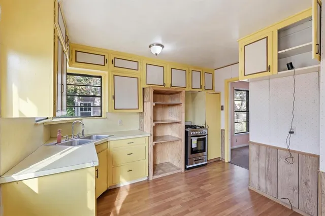 a view of a room with a sink