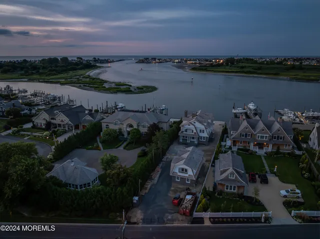 a view of a lake with a city