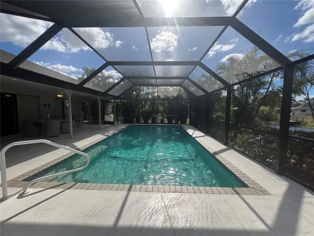 a view of a porch with a yard