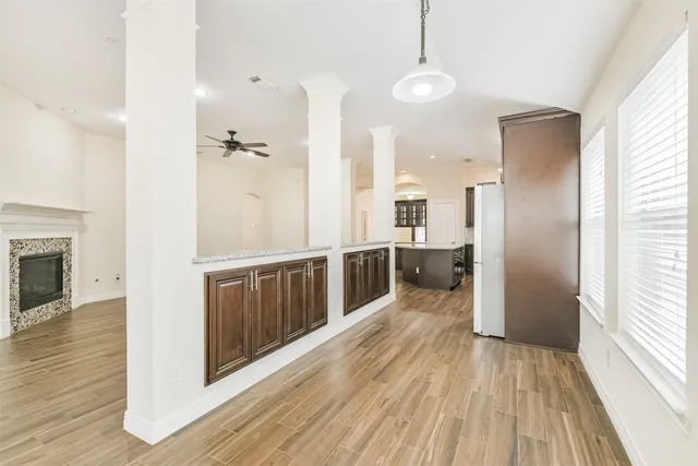 a backyard of a house with lots of green space