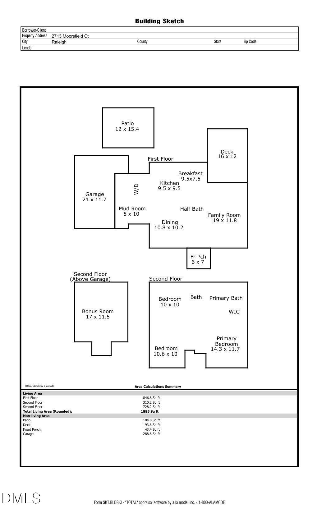 2713 Moorsfield Court Raleigh, NC 27604 - Photo 46 of 46 Floorplan