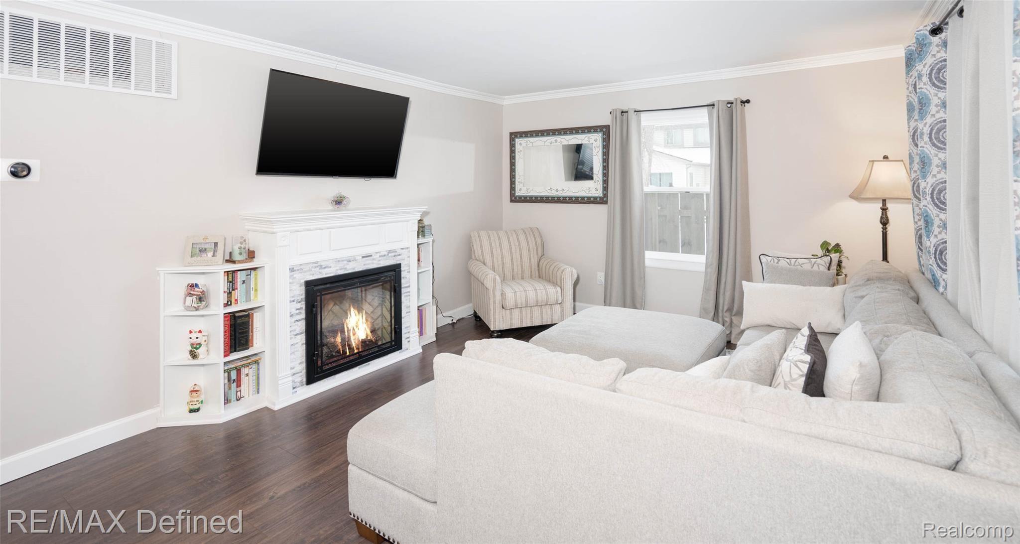 Living Room with Custom Fireplace