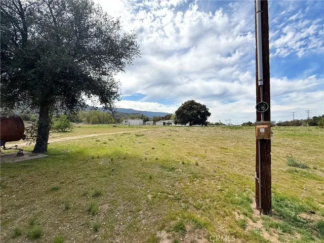 a view of a yard with an trees