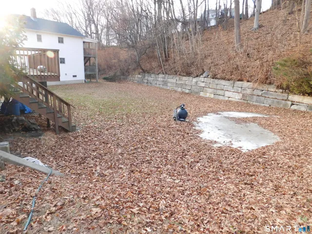 a view of a yard with a trees