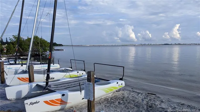 a view of outdoor space with palm trees