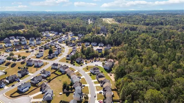 an aerial view of multiple house