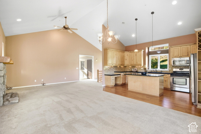 7396 Brook Hollow Loop Road Park City, UT 84098 - Photo 8 of 60 Vaulted ceiling with a ceiling fan and recessed lighting