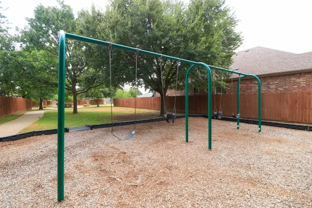 a view of a park with slide