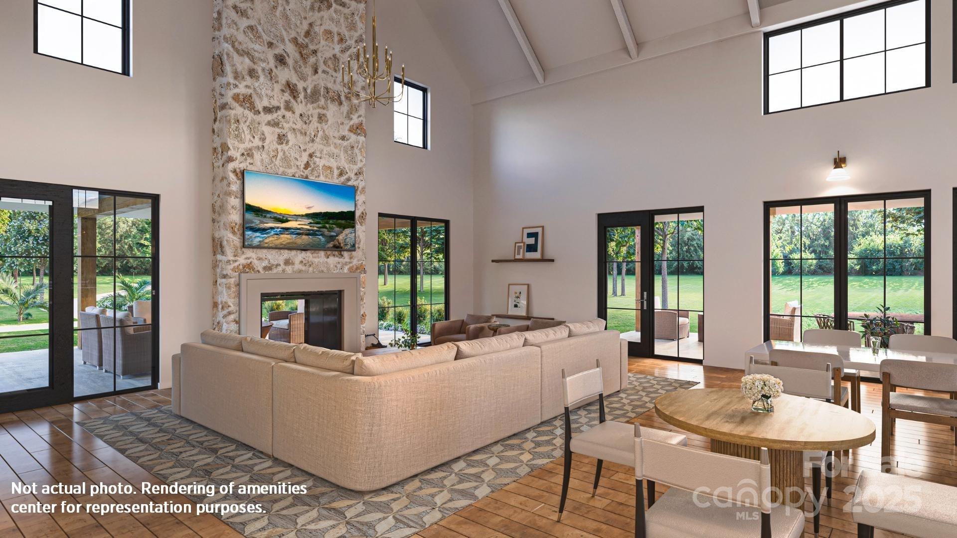 4334 Durango Drive, Unit 265 Indian Land, SC 29707 - Photo 20 of 28 a living room with fireplace furniture and a flat screen tv