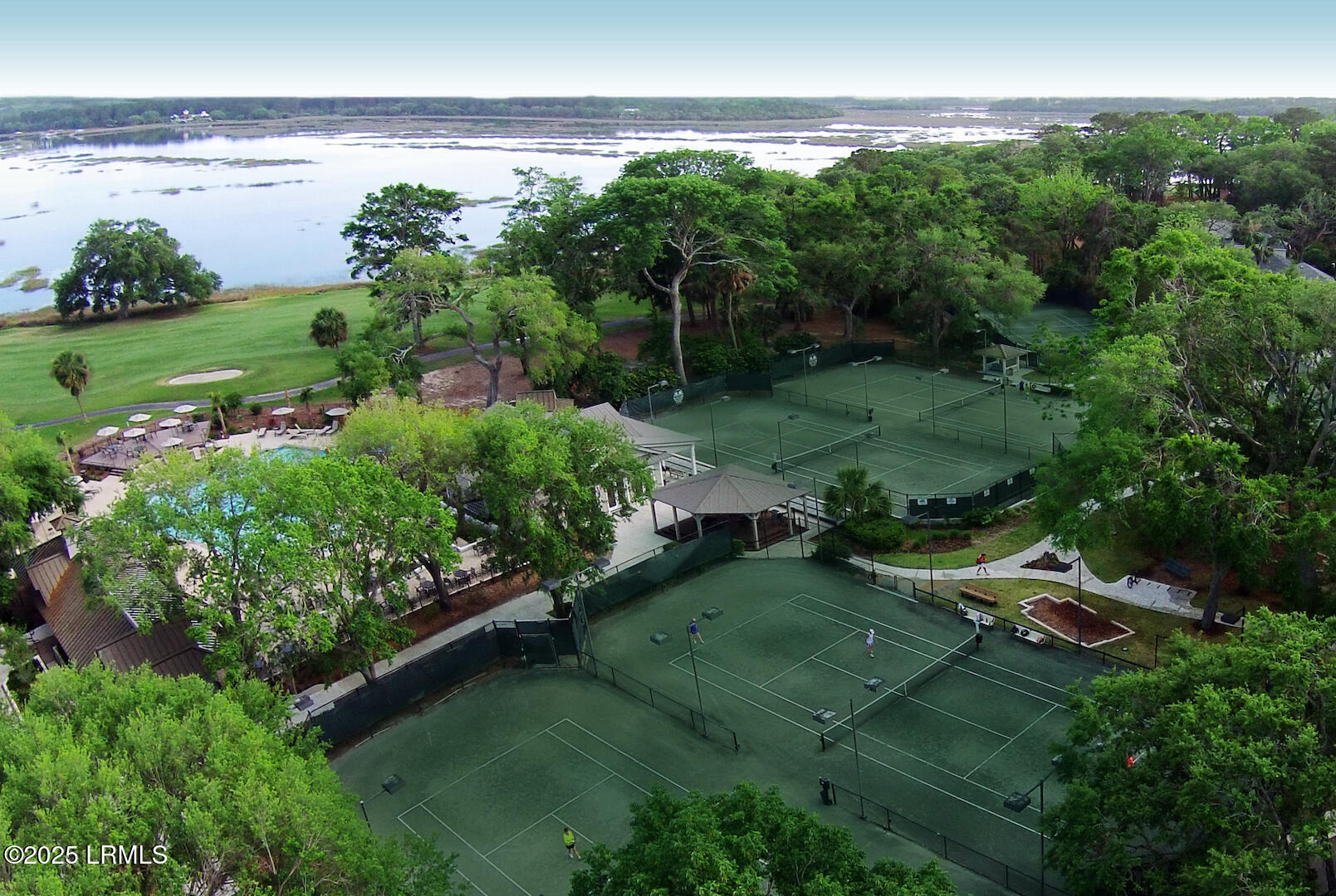632 South Reeve Road St. Helena Island, SC 29920 - Photo 38 of 39 Tennis Courts Aerial