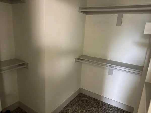 a room with a closet